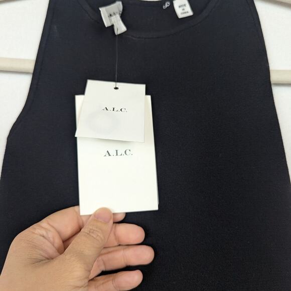 NWT A.L.C Black Pierce Cut Out High Neck Bodysuit - Picture 8 of 8